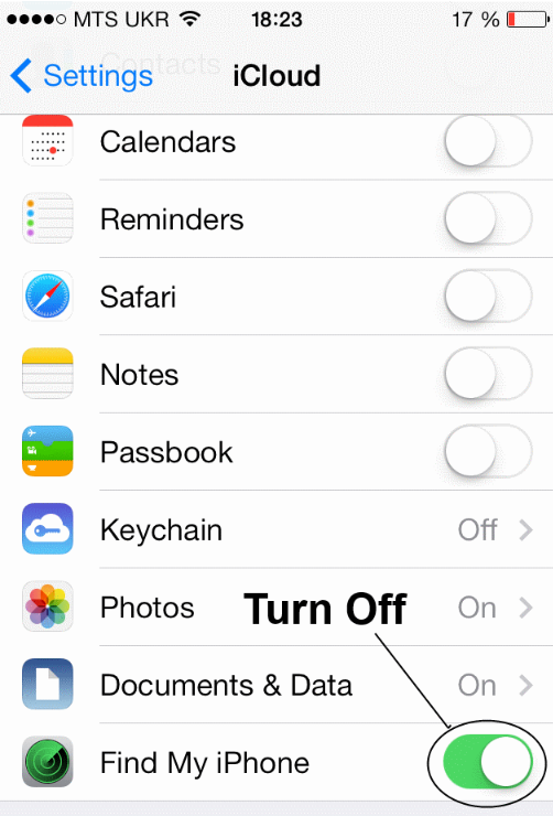 Unlock iPhone in iTunes-Find My iPhone