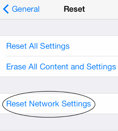 Unlock iPhone in iTunes-Reset Network Settings
