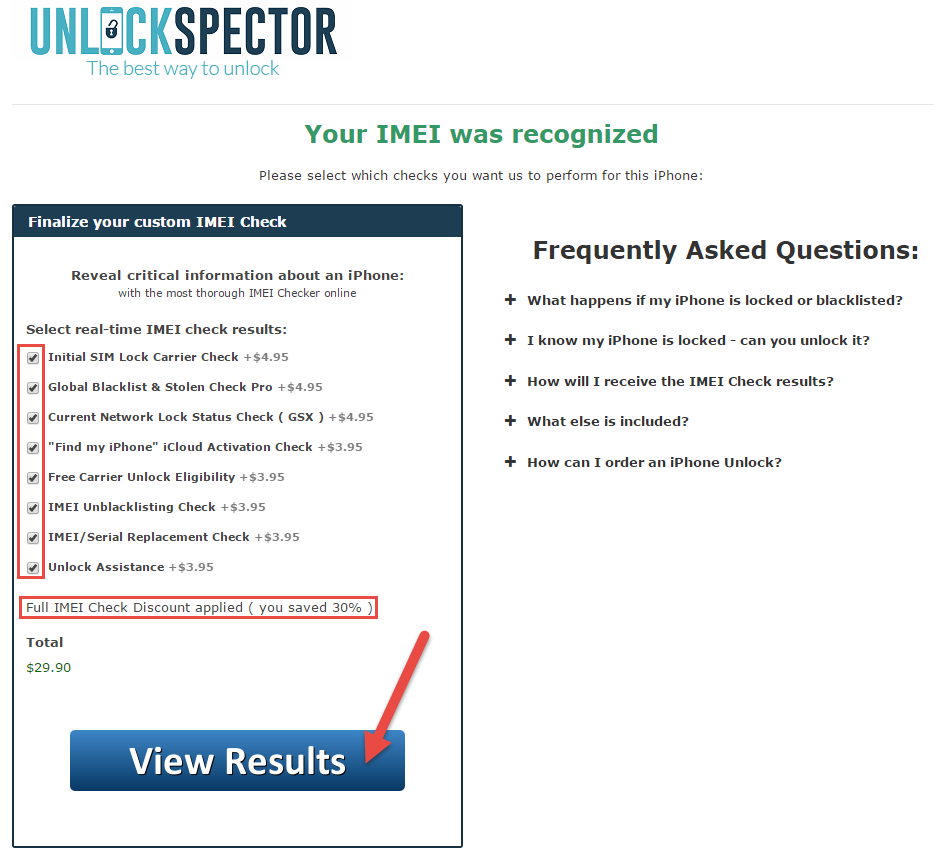 UnlockSpector.com Step 2