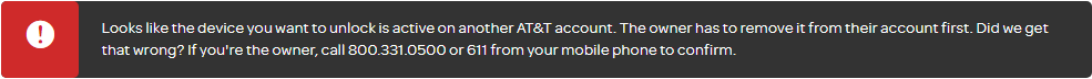AT&T iPhone Unlock when the device is active on another account